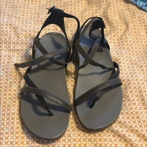 Chaco Juniper leather sandals in black